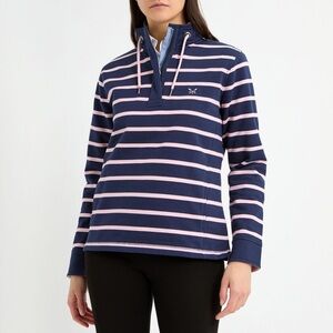 Crew Clothing - Women’s, Striped L/S, Sweater, Sweatshirt, Navy/Pink, Sz L